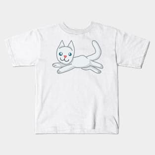 Floppy Cat [White] Kids T-Shirt